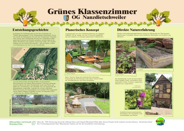Infotafel zum Grünen Klassenzimmer